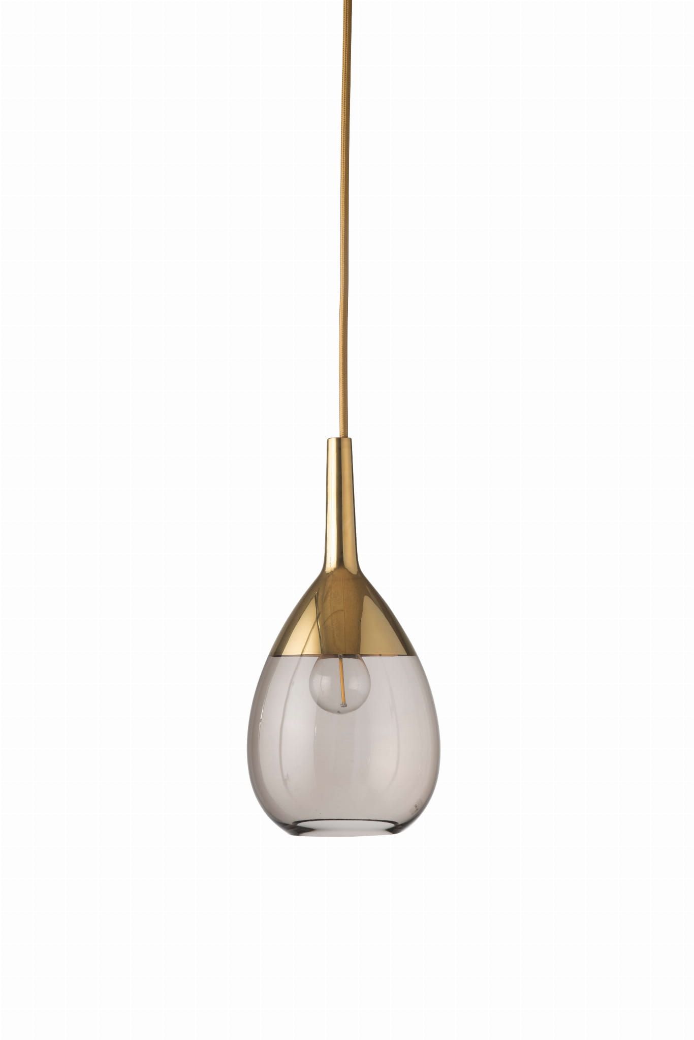 Szklana lampa wisząca EBB & FLOW Lute Chestnut-Brown w kolorze kasztanowym